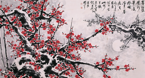 THE CHINESE PAINTING OF PLUM BLOSSOM, MARKED BY GUANSHANYUE