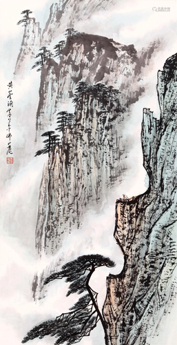 THE CHINESE PAINTING OF MOUNTAIN HUANG, MARKED BY ZHANGDENGT...