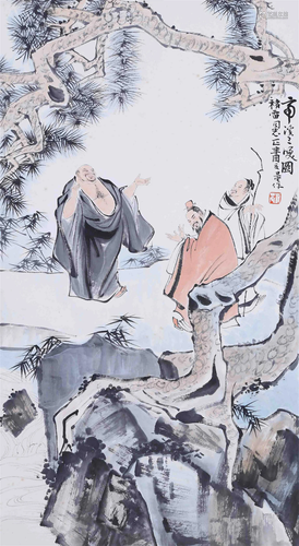 THE CHINESE PAINTING OF FIGURE, MARKED BY LIUDANZHAI