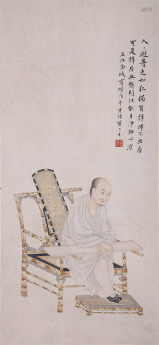 THE CHINESE PAINTING OF LUOHAN, MARKED BY JINCHENG
