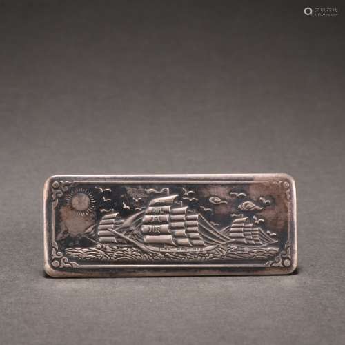 Fine Silver Ship Painting Board
