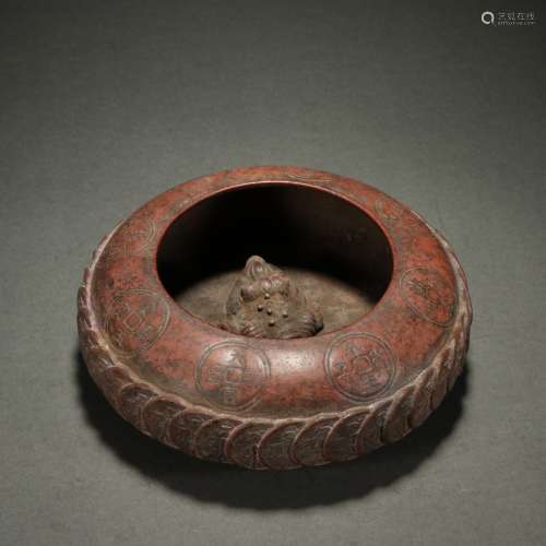 Chinese Qing Dynasty  Red Porcelain Bufoferiglenes Brush Was...