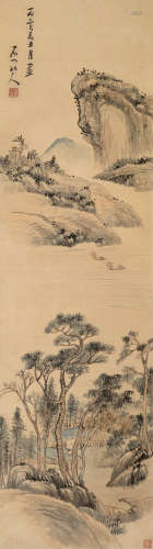 徐世昌 丙寅（1926）年作 山水 设色纸本 立轴