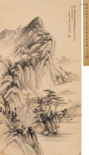 吴湖帆 丁亥（1947）年作 夏山林木图 水墨纸本 立轴