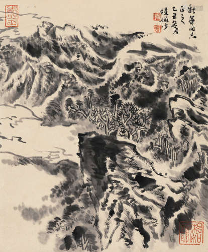 陆俨少 乙丑（1985）年作 山水 水墨纸本 立轴