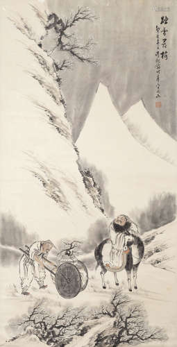 吴观岱 癸亥（1923）年作 踏雪寻梅 设色纸本 立轴