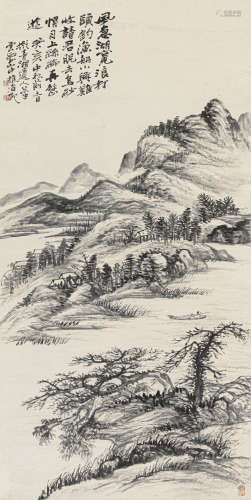 赵云壑 癸亥（1943） 风急湖宽 水墨纸本 立轴