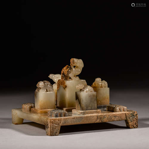 A Groupo Han Dynasty of China, Hetian Jade Seal