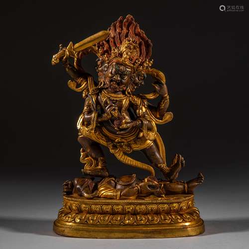 Qing Dynasty of China,Bronze Gilt King Kong Buddha Statue