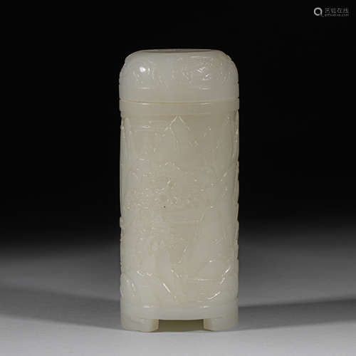 Qing Dynasty of China,Hetian Jade Incense tube