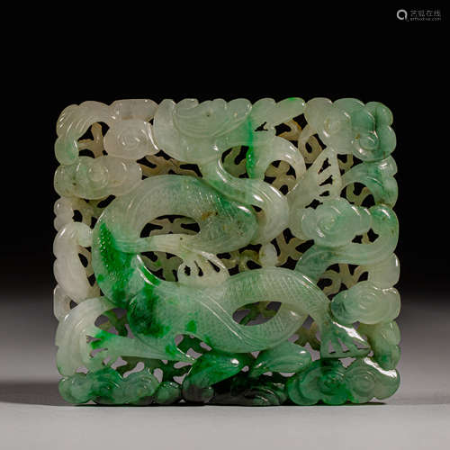 Qing Dynasty of China,Open Work Carved Jadeite Brand