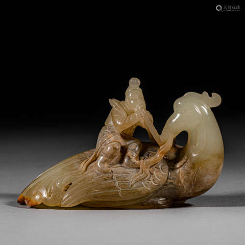 Song Dynasty of China,Hetian Jade Carved Fairy Weng Ornament