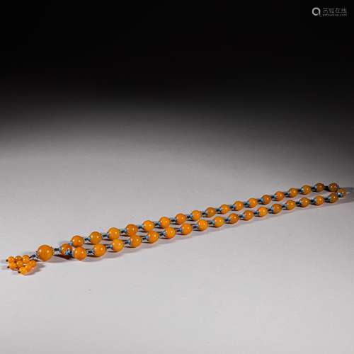 Qing Dynasty of China,Field-Yellow Stone Necklace