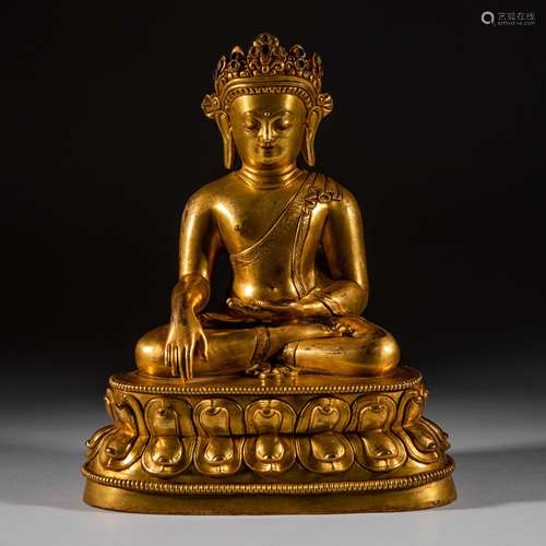 Yuan Dynasty of China,Bronze Gilt Buddha Statue