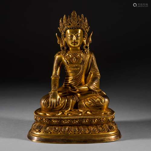 Ming Dynasty of China,Bronze Gilt Buddha Statue