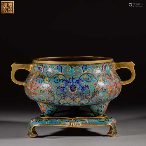 Qing Dynasty of China,Qianlong Cloisonne Incense Burner