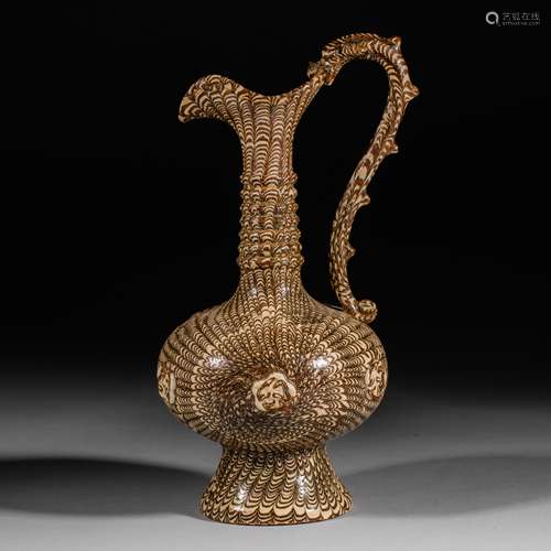 Tang Dynasty of China,Twisted Placenta Porcelain Dragon-Shap...