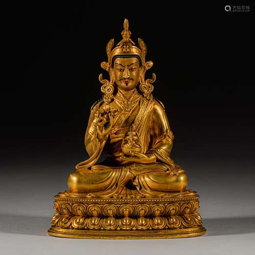 Qing Dynasty of China,Bronze Gilt Lotus Life Buddha Statue