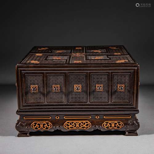 Qing Dynasty of China,Red Sandalwood Treasure Chest