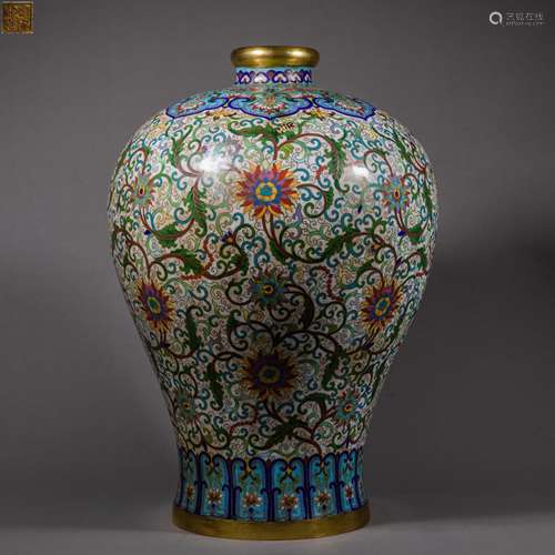 Qing Dynasty of China,Cloisonne Prunus Vase