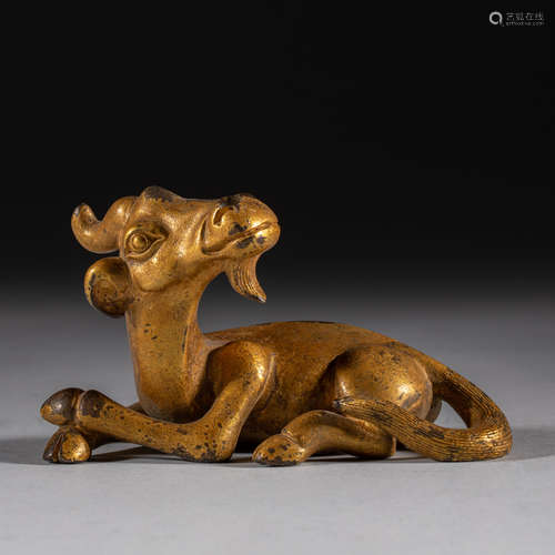 Qing Dynasty of China,Bronze Gilt Paperweight