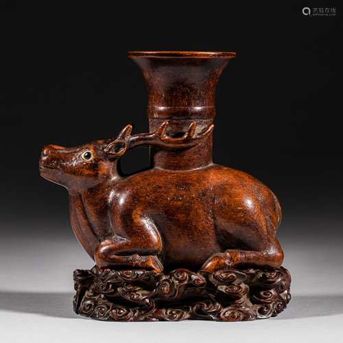 Qing Dynasty of China,Yellow Pear Deer-Shaped Vessel