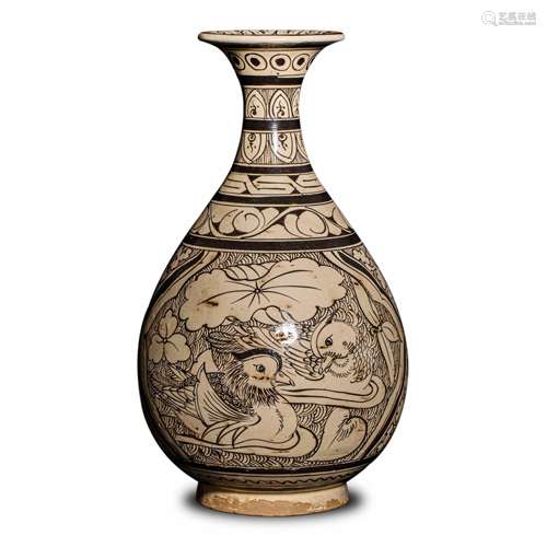 Song Dynasty of China,Cizhou Kiln Jade Pot Spring Bottle