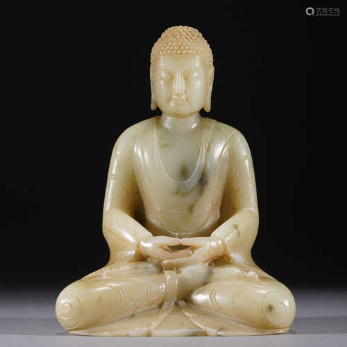 CHINESE HETIAN JADE  BUDDHA, QING DYNASTY