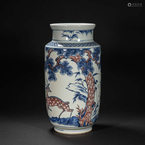 CHINESE MULTICOLORED VASE, QING DYNASTY