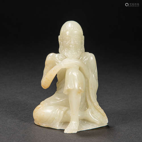 CHINESE HETIAN JADE  LUOHAN, QING DYNASTY