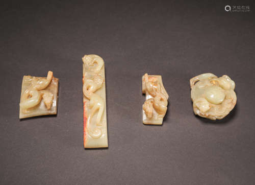 CHINESE HETIAN JADE  SWORD ORNAMENT, HAN DYNASTY