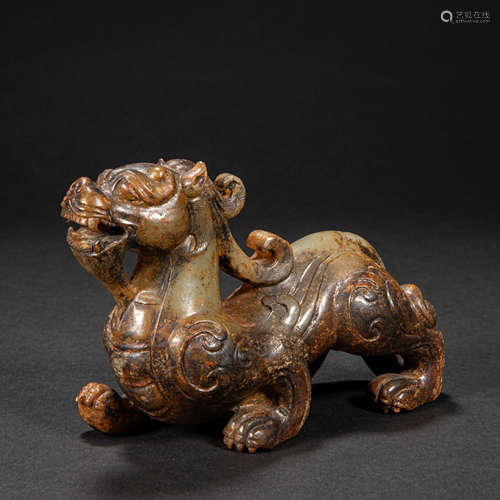 CHINESE HETIAN JADE  BEAST, HAN DYNASTY