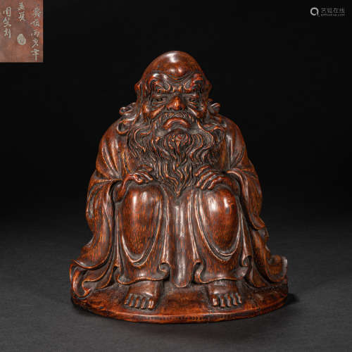 CHINESE BAMBOO CARVING LUOHAN, QING DYNASTY