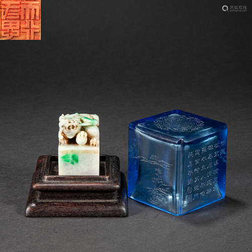 CHINESE JADE  SEAL, QING DYNASTY