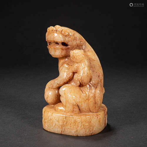 CHINESE HETIAN JADE  LION, TANG DYNASTY