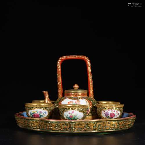 Gilt Bronze Mandarin Duck Pattern Plate