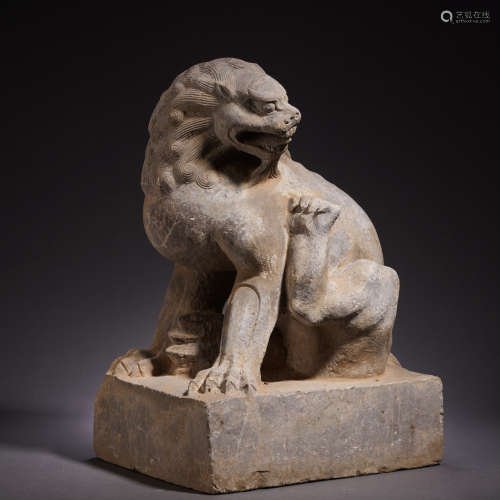 A Chinese Carved Stone Buddhist Lion