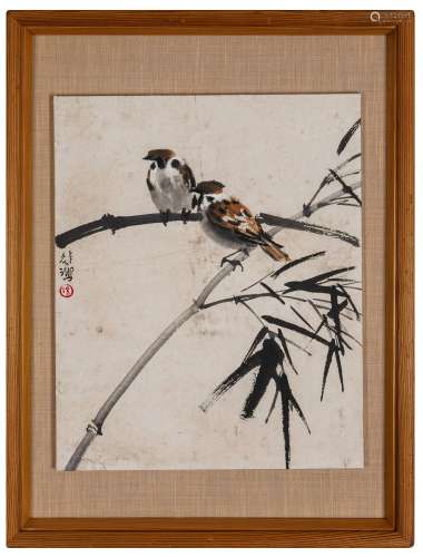 A Chinese Frame Painting Signed Xu Beihong