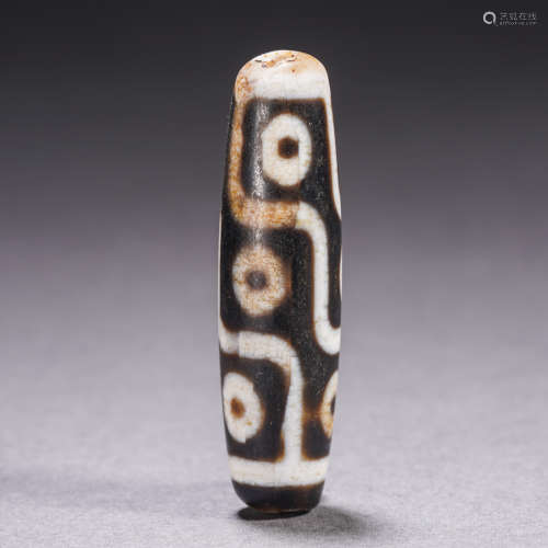 A Rare Tibetan Dzi Bead