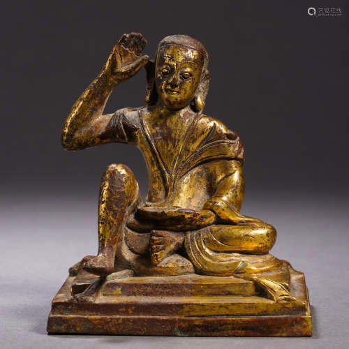 A Tibetan Bronze-gilt Figure of Milarepa