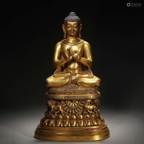 A Tibetan Bronze-gilt Dipamkara
