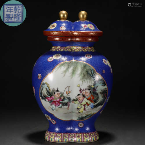 A Chinese Famille Rose Twin Conjoined Vase