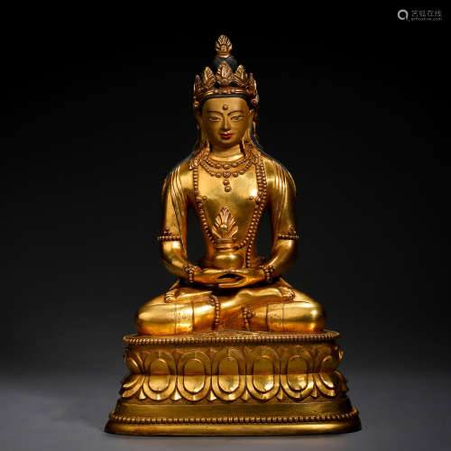 A Tibetan Bronze-gilt Figure of Amitayus