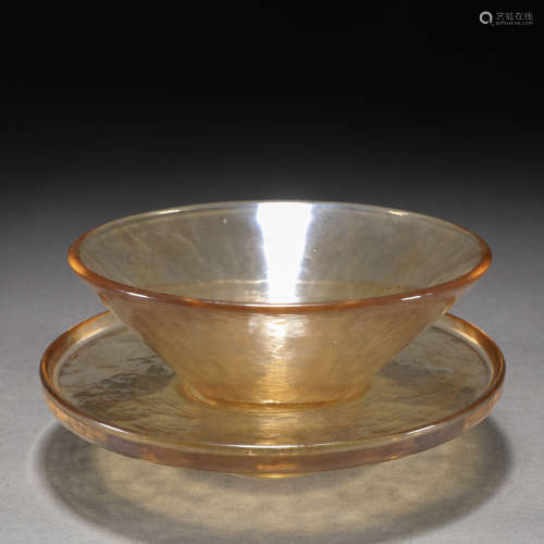 A Chinese Peking Glass Bowl with Plate