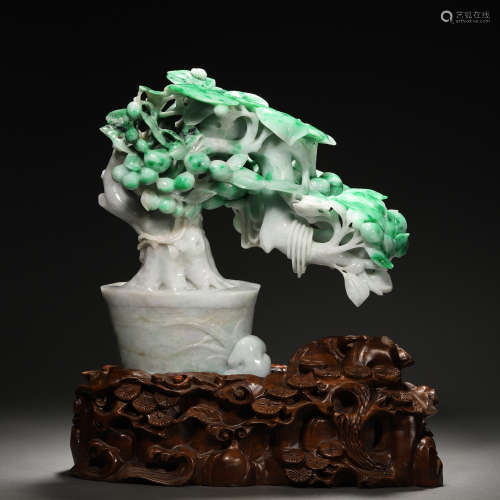 A Chinese Carved Jadeite Decoration