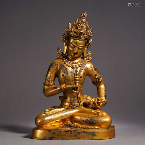 A Tibetan Bronze-gilt Figure of Vajrasattva