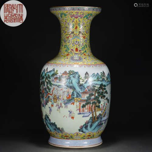 A Chinese Famille Rose Kids at Play Vase