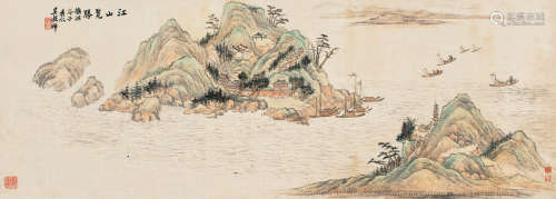 1848～1903 吴榖祥  江山览胜 设色纸本 镜片