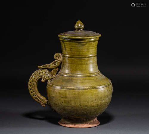 Chinese green glaze wine pot