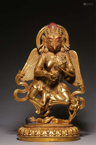 Bronze gilt statue of a mother Buddha from the Qing Dynasty